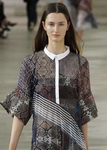 контрастный воротник и планка блузки от Preen SS2013